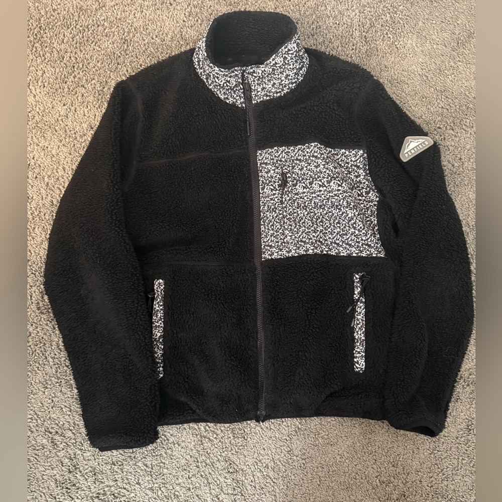 Penfield Womens Mattawa Fleece - Black and White Composition Pattern